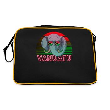 Vanuatu - Retro Tasche - Schwarz/Gold - Hinten