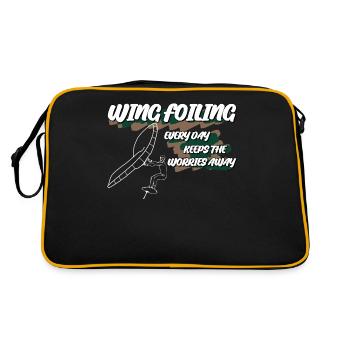 Wingsurf, Wing Foil, Winging - Sac Retro - noir/or - Dos