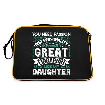 Librarian My Daughter Is A Librarian - Retro Bag - black/gold - Back