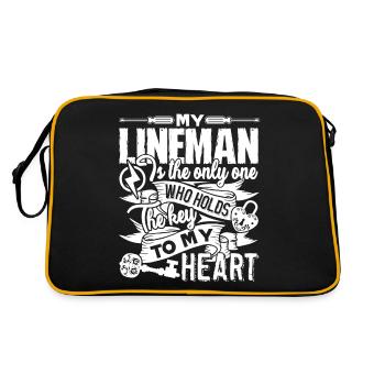 Lineman My Lineman Holds The Key To My Heart - Retro Bag - black/gold - Back