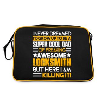 Locksmith Super Cool Locksmith Dad - Retro Bag - black/gold - Back