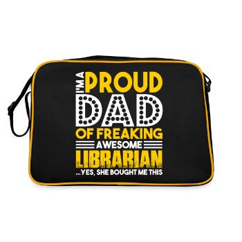 Librarian Proud Librarian Dad - Retro Bag - black/gold - Back