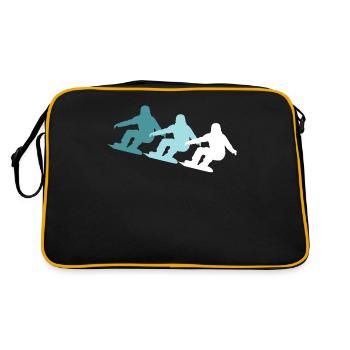 Colourful mix of slopes - gift - Retro Bag - black/gold - Back