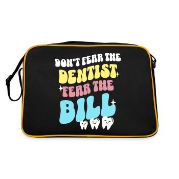 Zahnarzt Zahnpflege Dentist - Retro Tasche - Schwarz/Gold - Hinten