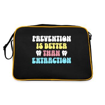 Dentist Zahnarzt - Retro Tasche - Schwarz/Gold - Hinten