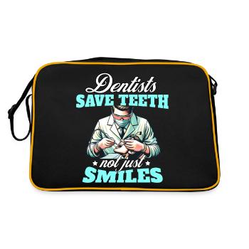 Zahnarzt Dentist - Retro Tasche - Schwarz/Gold - Hinten