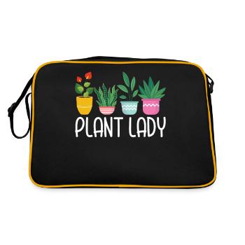 Plante Lady Drôle Jardinage Amant Pot Tête Plante - Sac Retro - noir/or - Dos