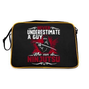 Ninjutsu Never Underestimate A Guy Can Do Ninjutsu - Retro Bag - black/gold - Back