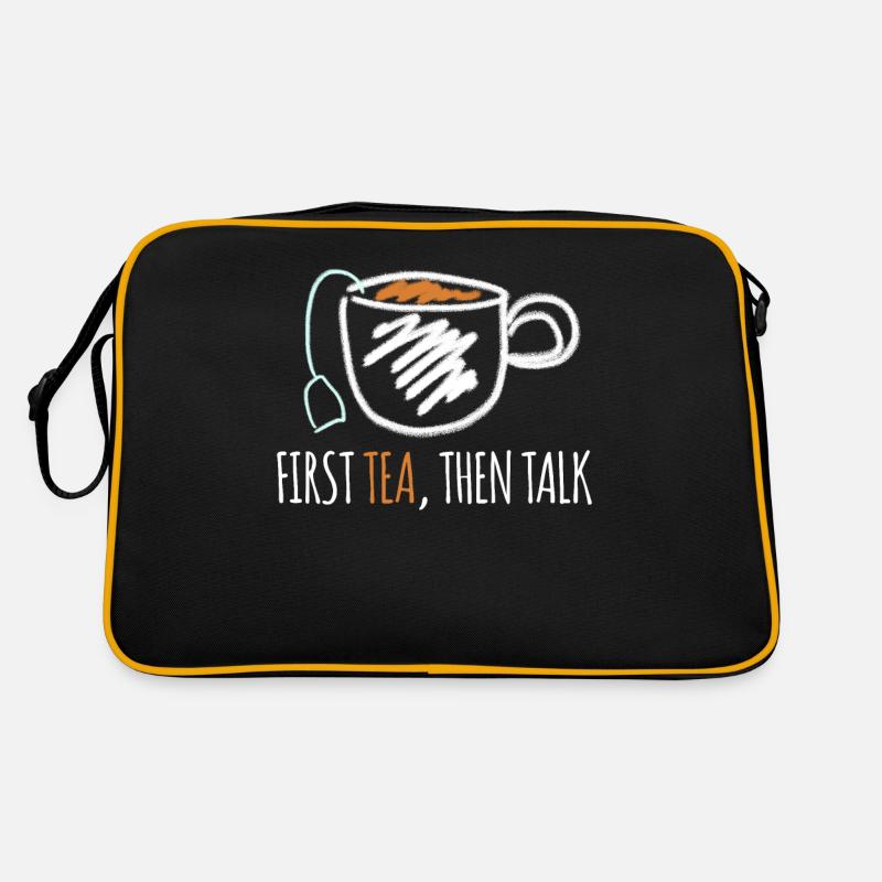Teapot Tea Cup Tea Mug Tea Bag - Retro Tasche - Schwarz/Gold