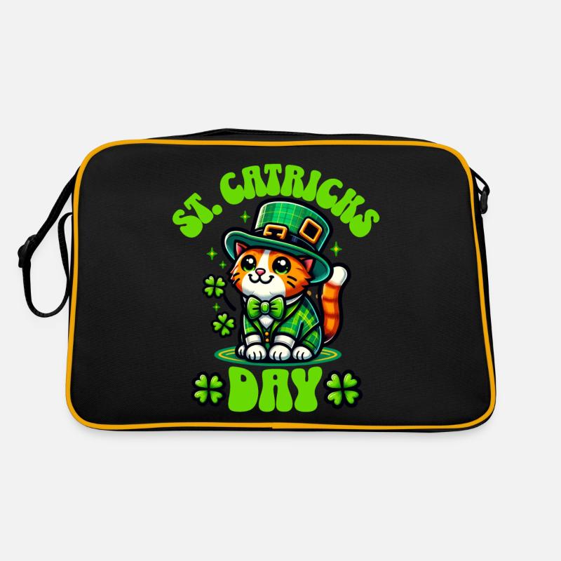 St. Patrick's Day Cat Retro Bag