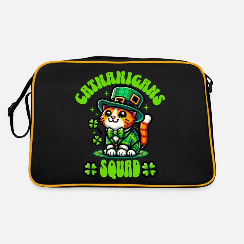Cat St. Patrick's Day Retro Bag