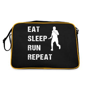 Manger Dormir Courir Répéter Coureur Devise - Sac Retro - noir/or - Dos