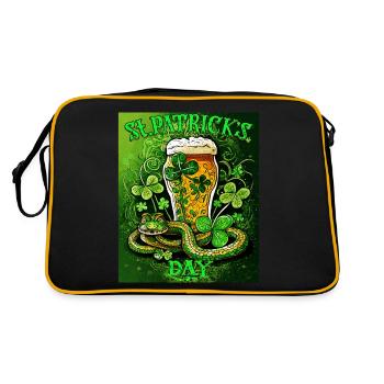 ST PATRICK ́S DAY SNAKE BEER SHAMROCK - Retro Bag - black/gold - Back