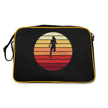 Passion pour la course à pied - Coucher de soleil et liberté - Sac Retro - noir/or - Dos