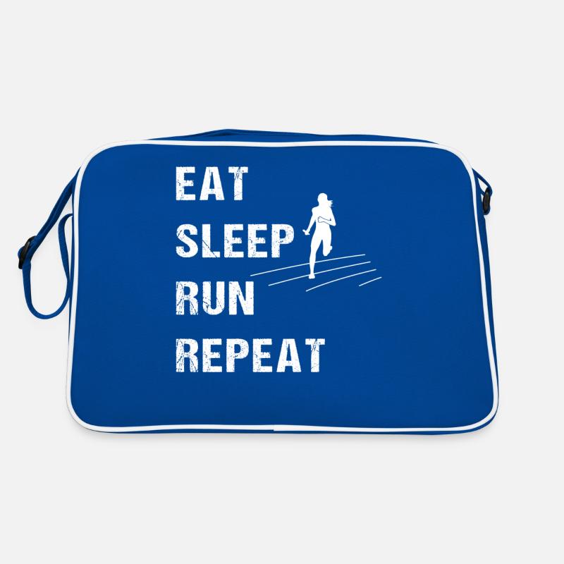Runner's Mantra - Eat Sleep Run Repeat Retro Tasche