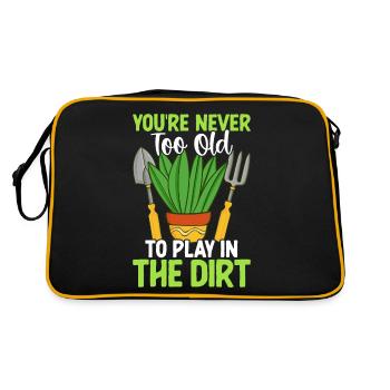 Du bist nie zu alt, um im Dreck zu spielen - Retro Tasche - Schwarz/Gold - Hinten