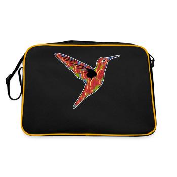 Humming-Bird Tulips Flowers - Retro Bag - black/gold - Back