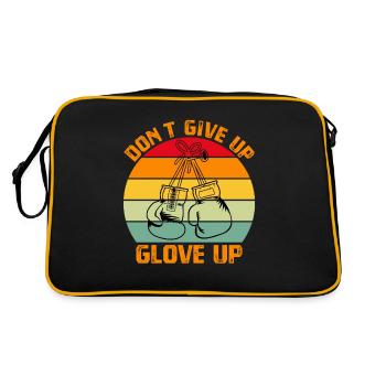Gib Glove up Boxing nicht auf - Retro Tasche - Schwarz/Gold - Hinten