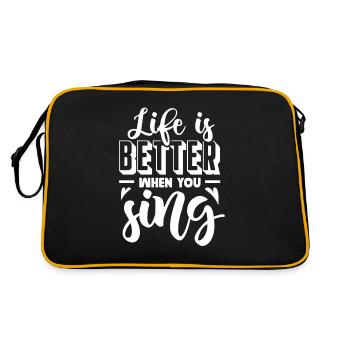 Chanteur chanteur chanteur musicien cadeau - Sac Retro - noir/or - Dos