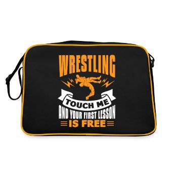 Wrestling Wrestler Fight Wrestling Ringer Gift - Retro Bag - black/gold - Back