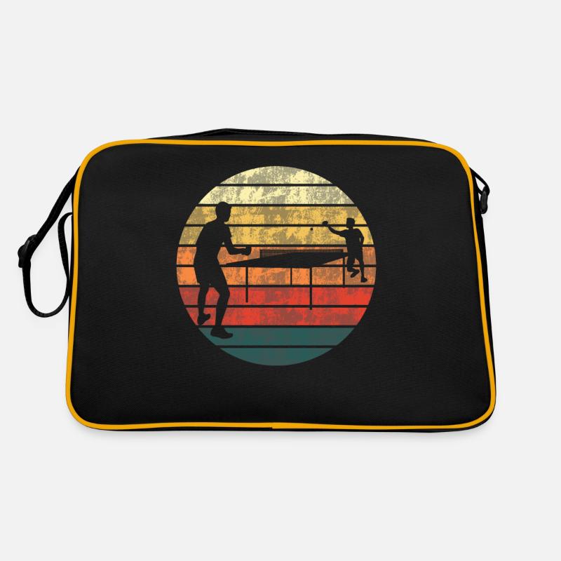 Table Tennis Sunset Match Gift Retro Bag
