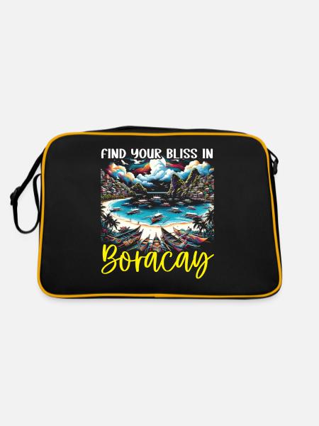 Boracay Philippines Vacances d’été Boaracay Beach - Sac Retro - noir/or - Dos