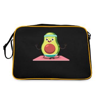 Avocado Guacamole Vegan Gift - Retro Bag - black/gold - Back