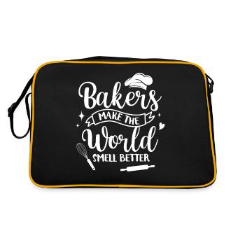 Baker Bakery Bakery Baking Gift - Retro Bag - black/gold - Back