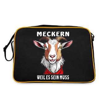 ZIEGE MECKERN WEIL ES SEIN MUSS - Retro Tasche - Schwarz/Gold - Hinten