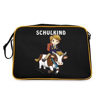 SCHOOLCHILD COW - Retro Bag - black/gold - Back