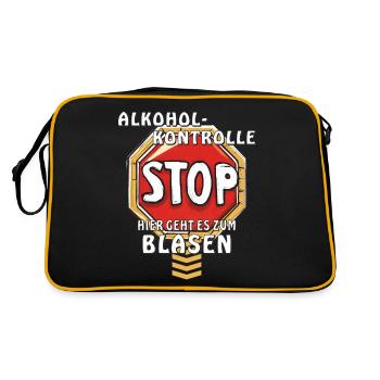 PANNEAU D’ARRÊT CONTRÔLE DE L’ALCOOL ICI VA FELLATION - Sac Retro - noir/or - Dos