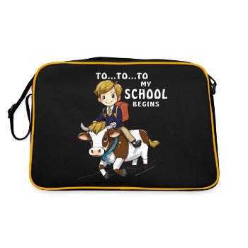 ÉCOLIER VACHE À... À... À MON ÉCOLE COMMENCE - Sac Retro - noir/or - Dos