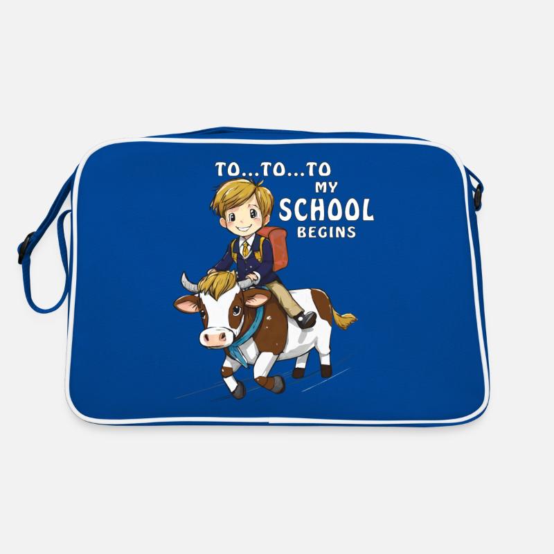 ÉCOLIER VACHE À... À... À MON ÉCOLE COMMENCE Sac Retro