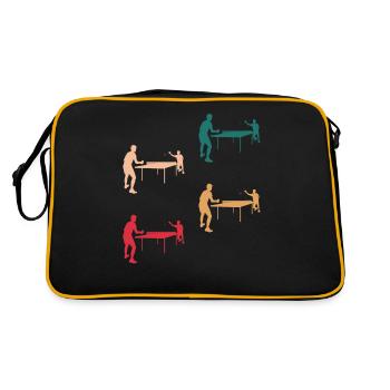 Colorful Table Tennis Match Design - Retro Bag - black/gold - Back