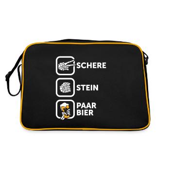 Des ciseaux, de la pierre, une paire, de la bière - la tenue parfaite - Sac Retro - noir/or - Dos