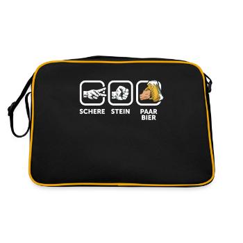 Des ciseaux, de la pierre, une paire, de la bière - la tenue parfaite - Sac Retro - noir/or - Dos