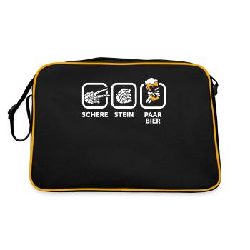 Des ciseaux, de la pierre, une paire, de la bière - la tenue parfaite - Sac Retro - noir/or - Dos