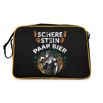 Des ciseaux, de la pierre, une paire, de la bière - la tenue parfaite - Sac Retro - noir/or - Dos