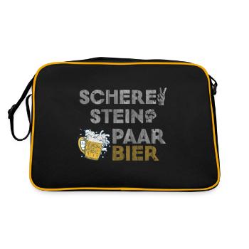 Des ciseaux, de la pierre, une paire, de la bière - la tenue parfaite - Sac Retro - noir/or - Dos