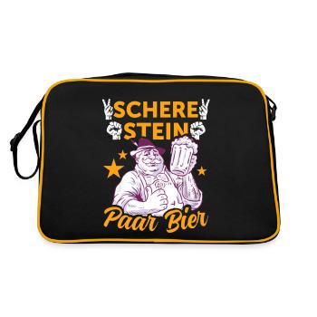 Des ciseaux, de la pierre, une paire, de la bière - la tenue parfaite - Sac Retro - noir/or - Dos