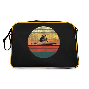 Weitsprung-Herausforderung Siegerin Geschenk - Retro Tasche - Schwarz/Gold - Hinten