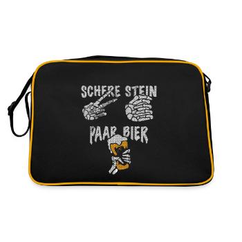 Des ciseaux, de la pierre, une paire, de la bière - la tenue parfaite - Sac Retro - noir/or - Dos