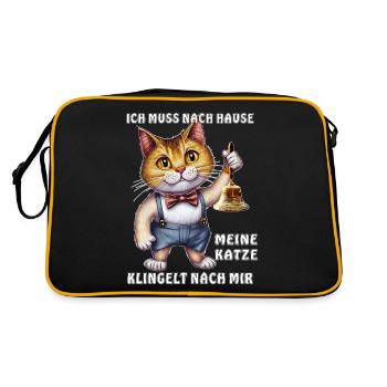 MON CHAT SONNE LA CLOCHE - Sac Retro - noir/or - Dos