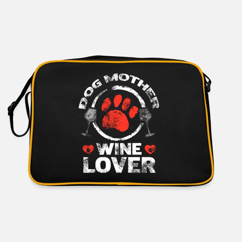 Mère canine et amoureuse du vin Sac Retro