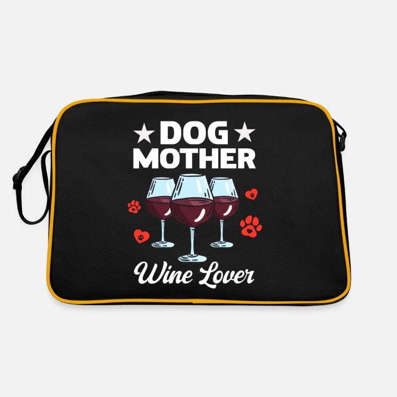 Mère canine et amoureuse du vin Sac Retro
