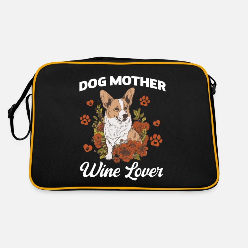 Hundemutter und Weinliebhaberin Retro Tasche