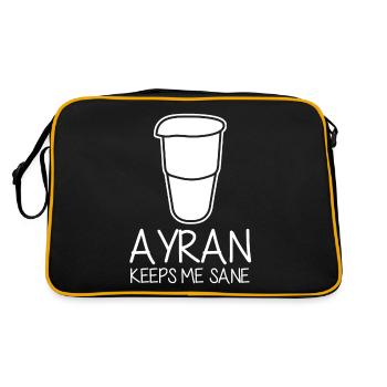 Ayran keeps me sane - Retro Bag - black/gold - Back