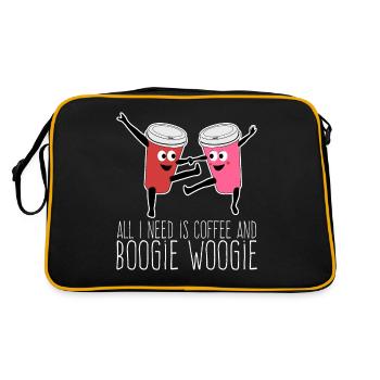 Boogie Woogie Coffee Dance Dancing - Retro Bag - black/gold - Back