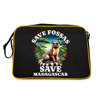 Save Fossas - Retro Tasche - Schwarz/Gold - Hinten