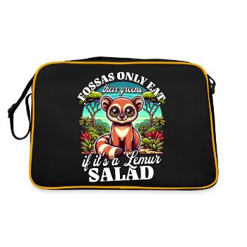 Madagascar Fossas - Retro Tasche - Schwarz/Gold - Hinten